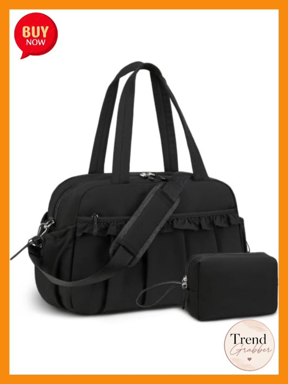 Small Gym Bag Waterproof Fabric 14.5" Workout Dance Duffel with Wet Pocket